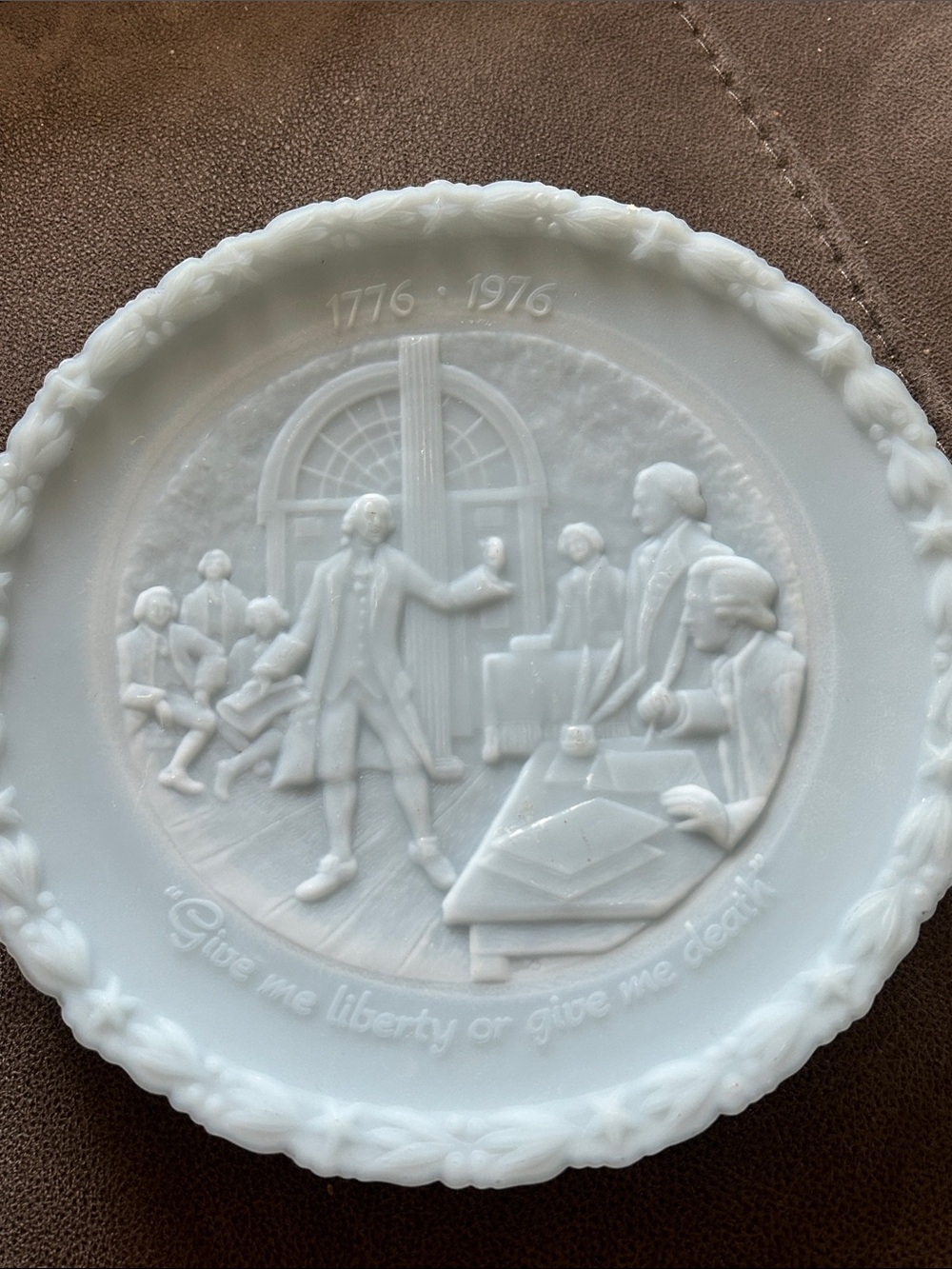 Fenton Commemorative White Liberty Plate - 1776-1976.